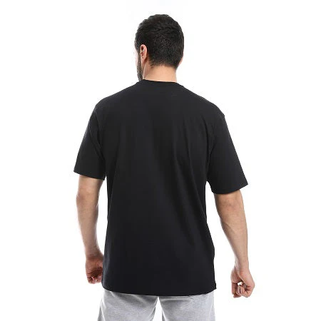 Mens Cotton T-Shirt - Classic And Comfortable Casual Tee - Black - Image 3