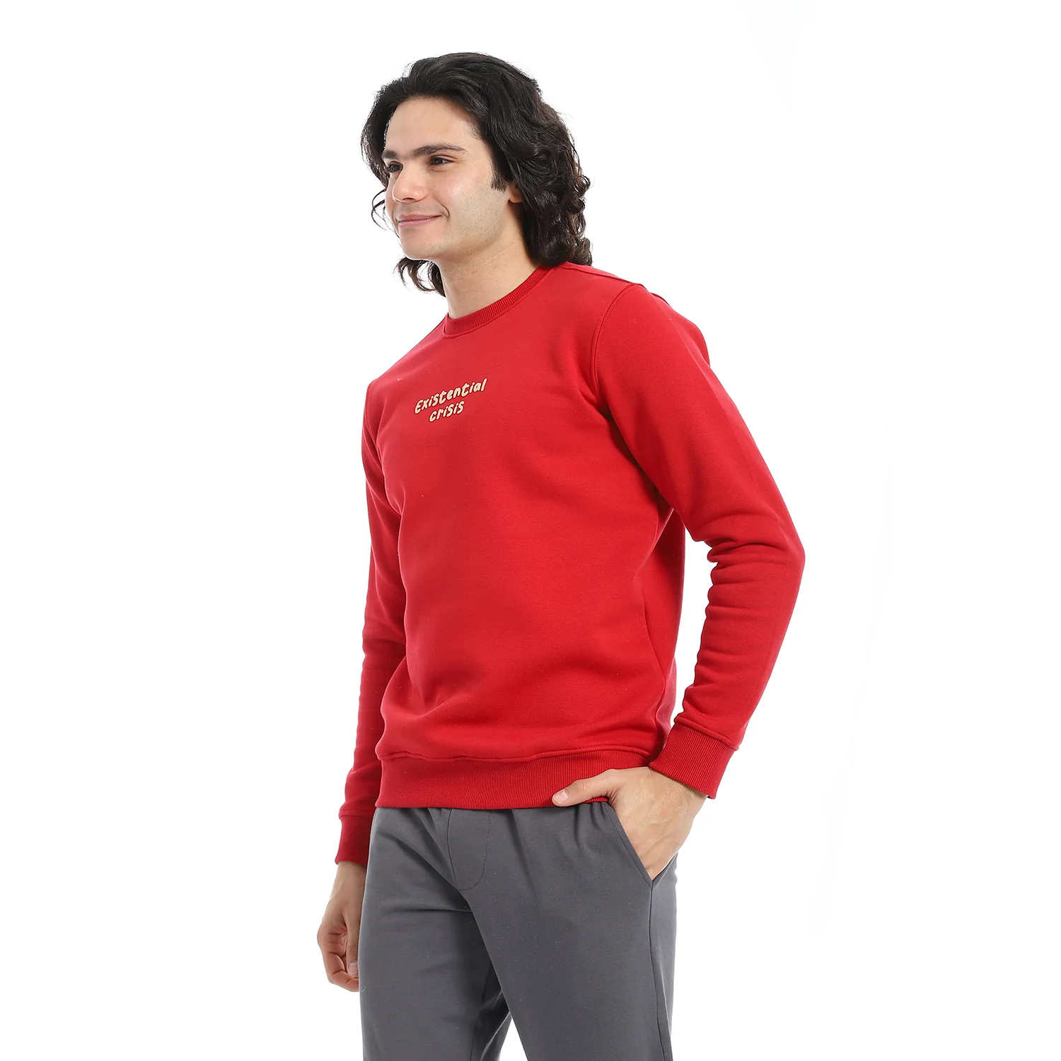 Mens Crewneck Sweatshirt - Style & Comfort Combined - Red - Image 4