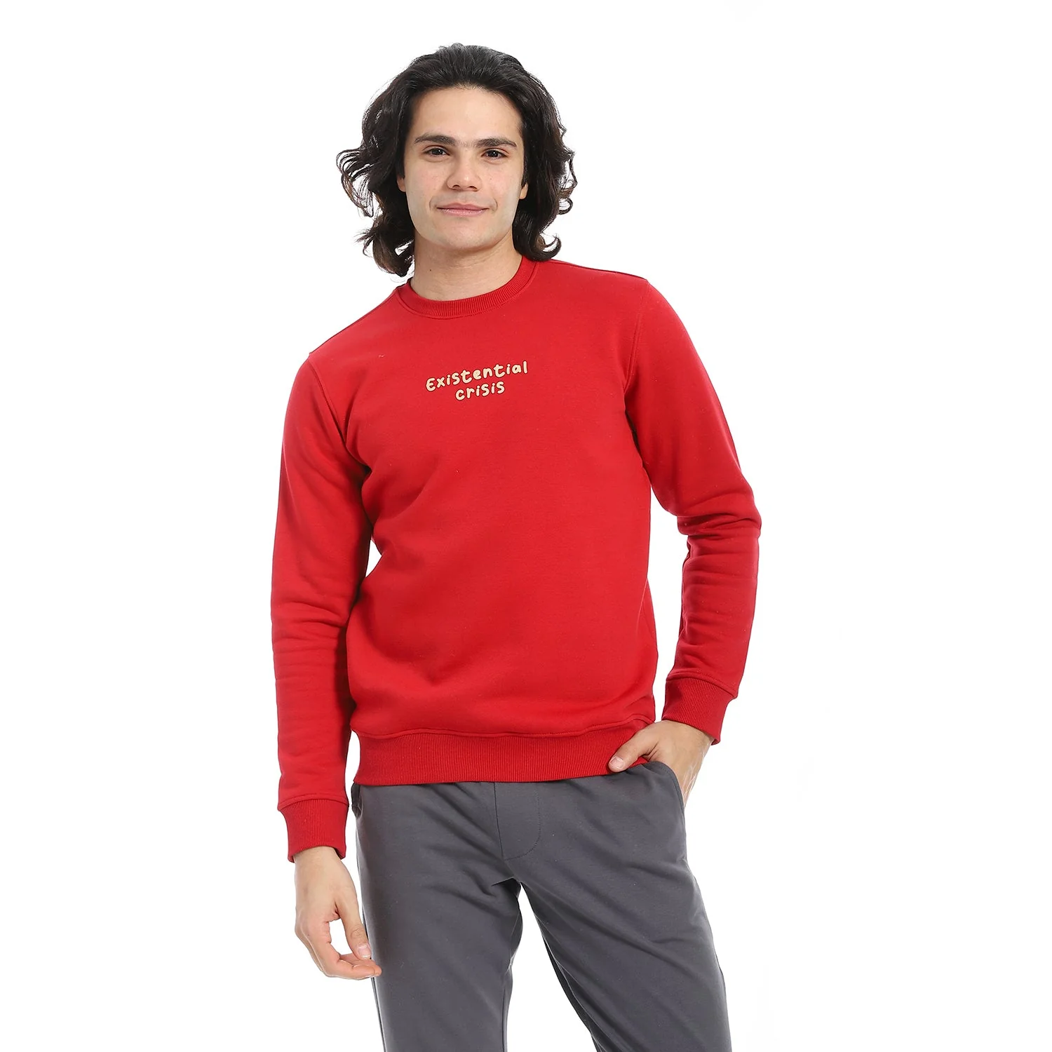Mens Crewneck Sweatshirt - Style & Comfort Combined - Red - Image 9