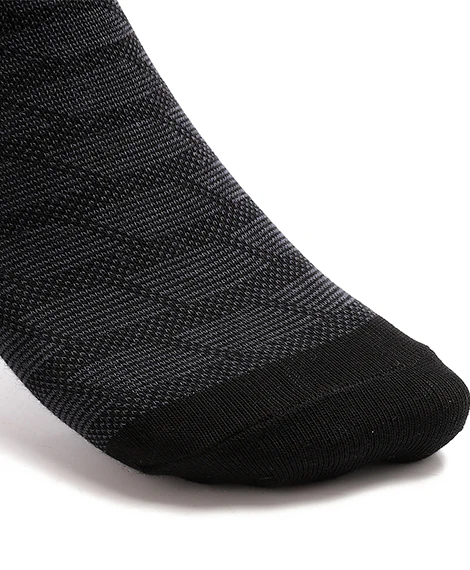 Men's Jacquard Ankle Socks - Short, Sporty - Black - Image 2