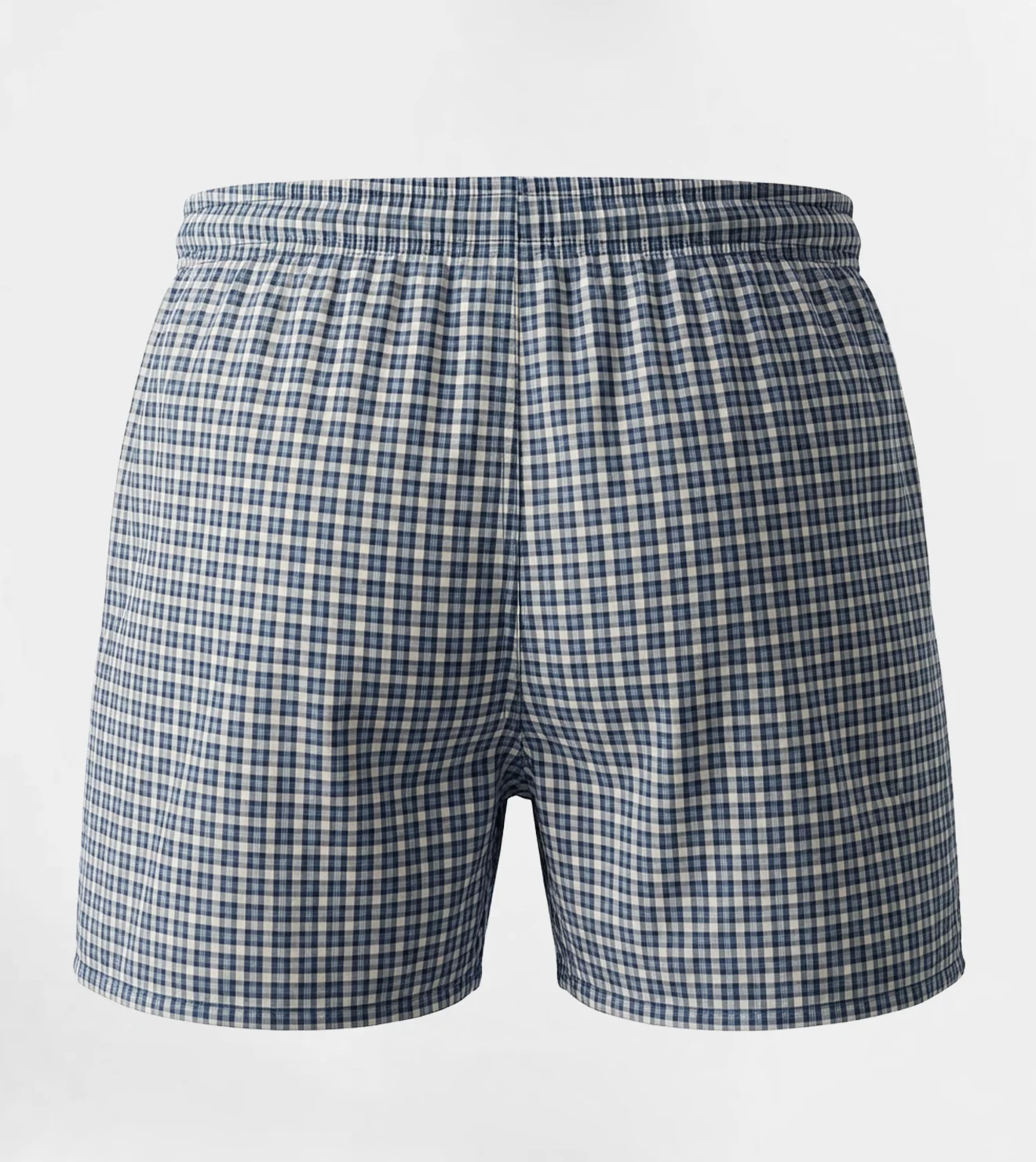 Men's Plaid Boxer, Stylish Lite Blue Comfy Made Cotton - Image 2