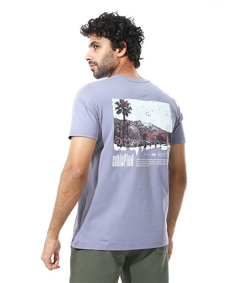 Men's Regular Fit Denim T-Shirt with Printed - Image 2