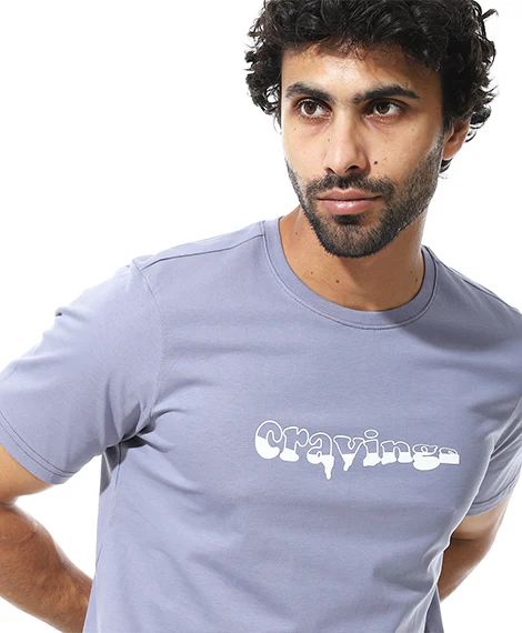 Men's Regular Fit Denim T-Shirt with Printed - Image 3