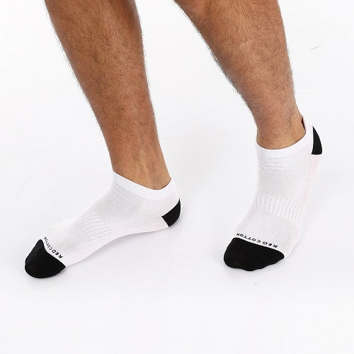 Men's White & Black Ankle Socks - Image 2