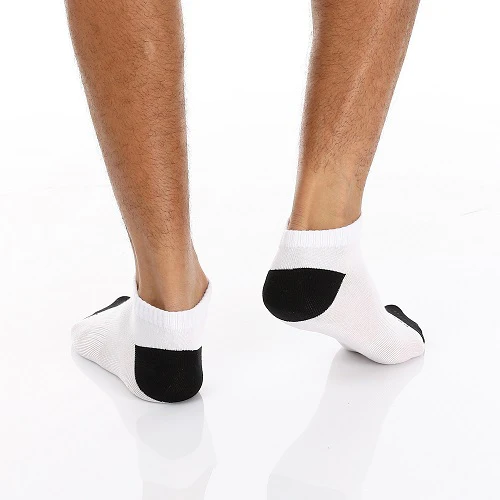 Men's White & Black Ankle Socks - Image 3