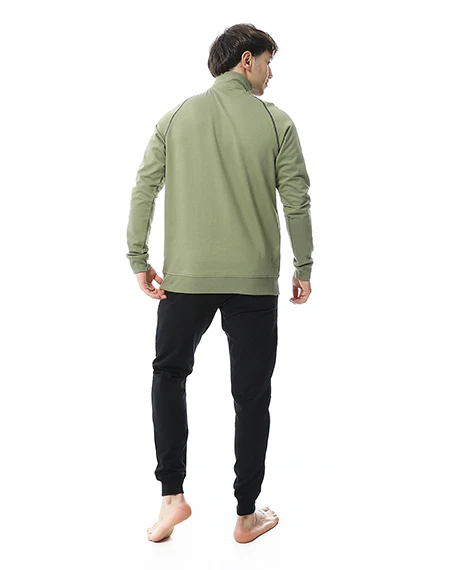 Mens Winter High Neck Pajama - Dark Green - Image 3