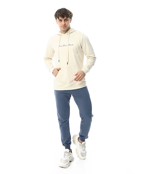 Mens Winter Hoodie Pajamas - Off-White - Image 7