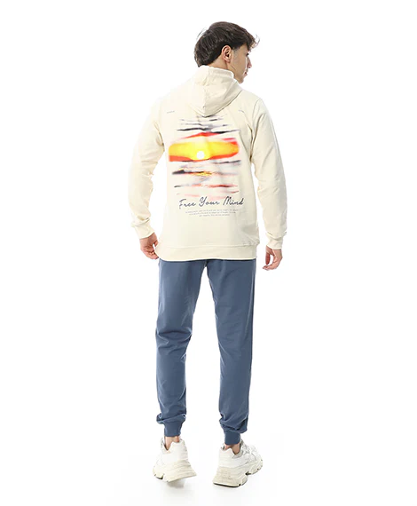 Mens Winter Hoodie Pajamas - Off-White - Image 9