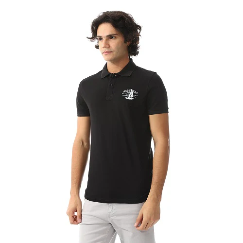 Polo T-Shirt For Men - Comfortable & Basic - Black - Image 3
