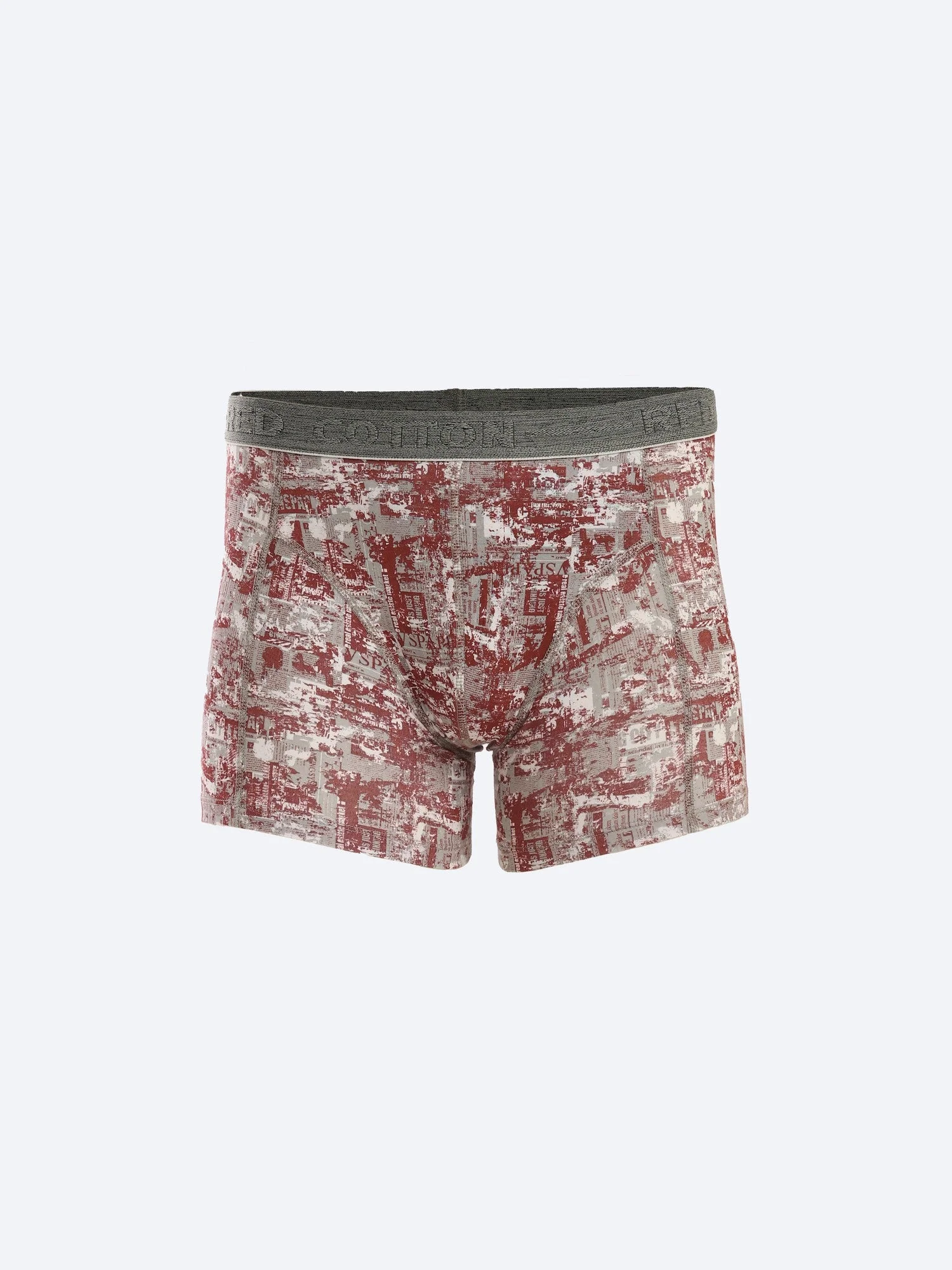 Red cotton Printed Boxer For Men - Dark Red - Image 5