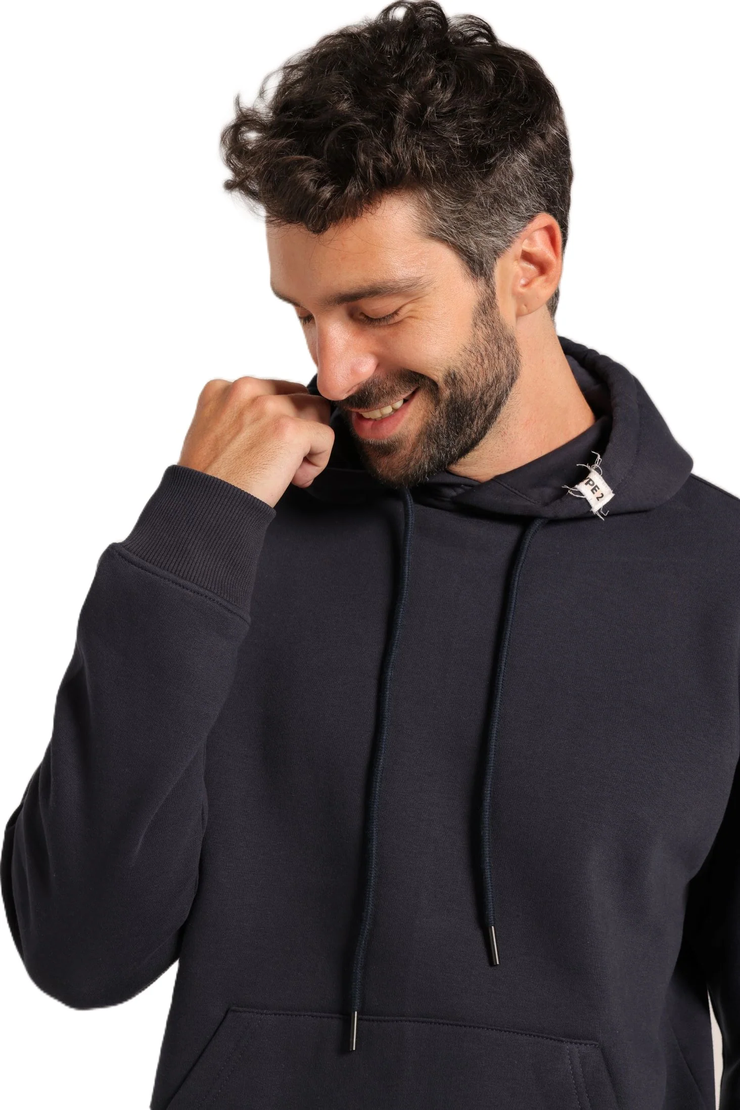 Red Cotton Hoodie -Navy - Image 2
