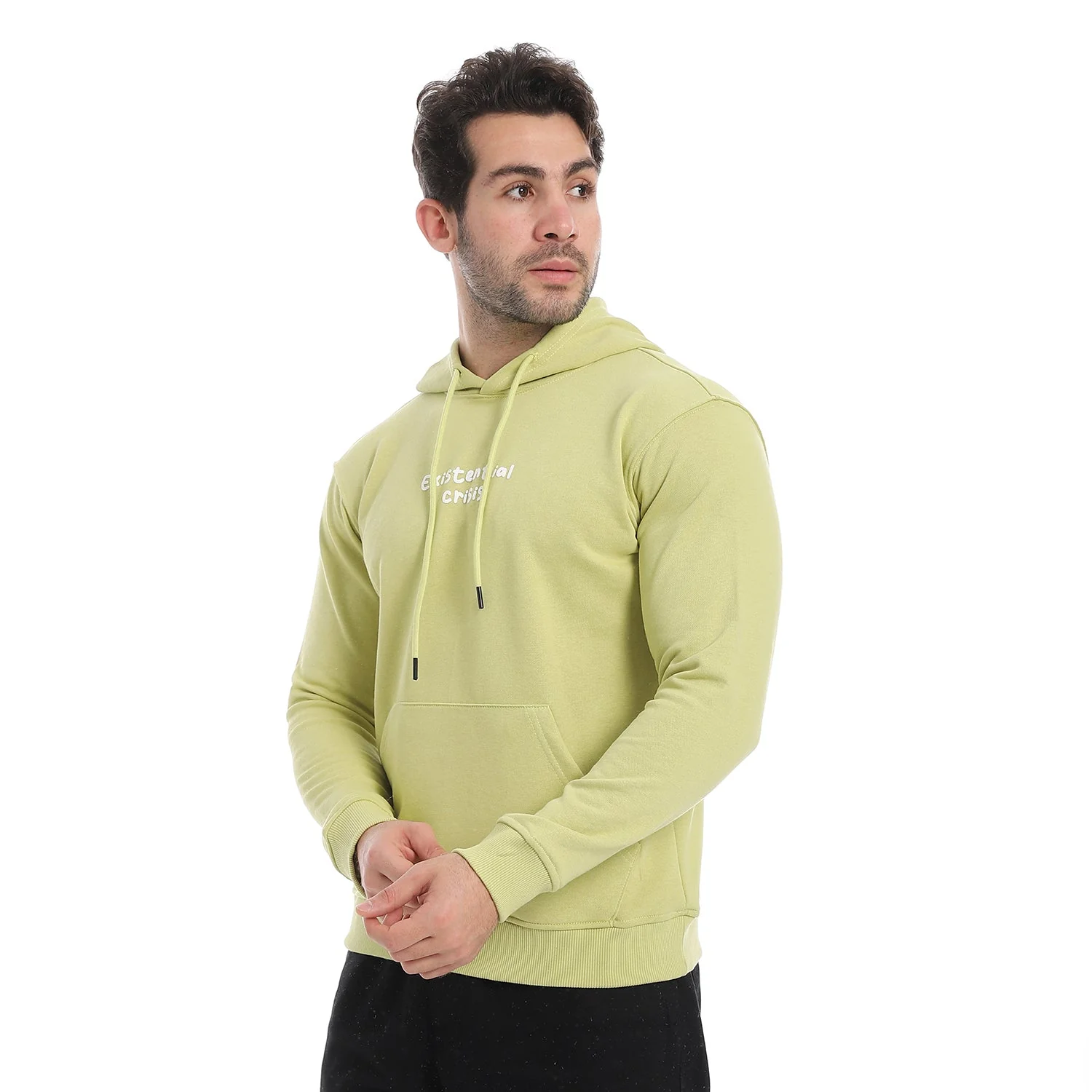 Red Cotton Hoodie With Printed - Lite Green - Image 7