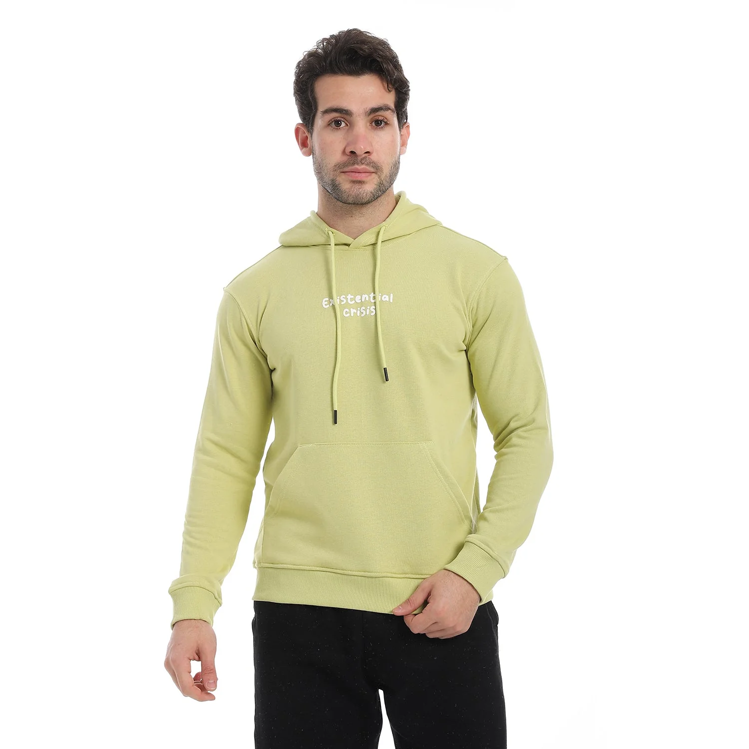 Red Cotton Hoodie With Printed - Lite Green - Image 9
