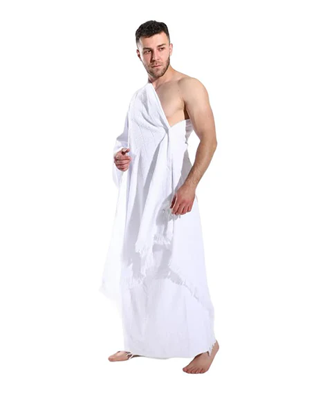 Cottonil-Premium Ihram Set For Hajj & Umrah - Men's Pure White Cotton Pilgrimage Attire - Image 2