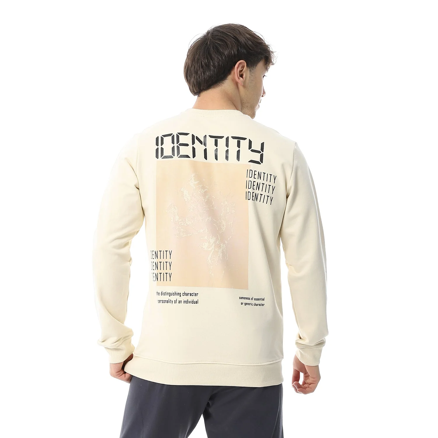 Red Cotton Sweatshirt Off White With Printed- "IDENTITY" - Slip-On - Image 12