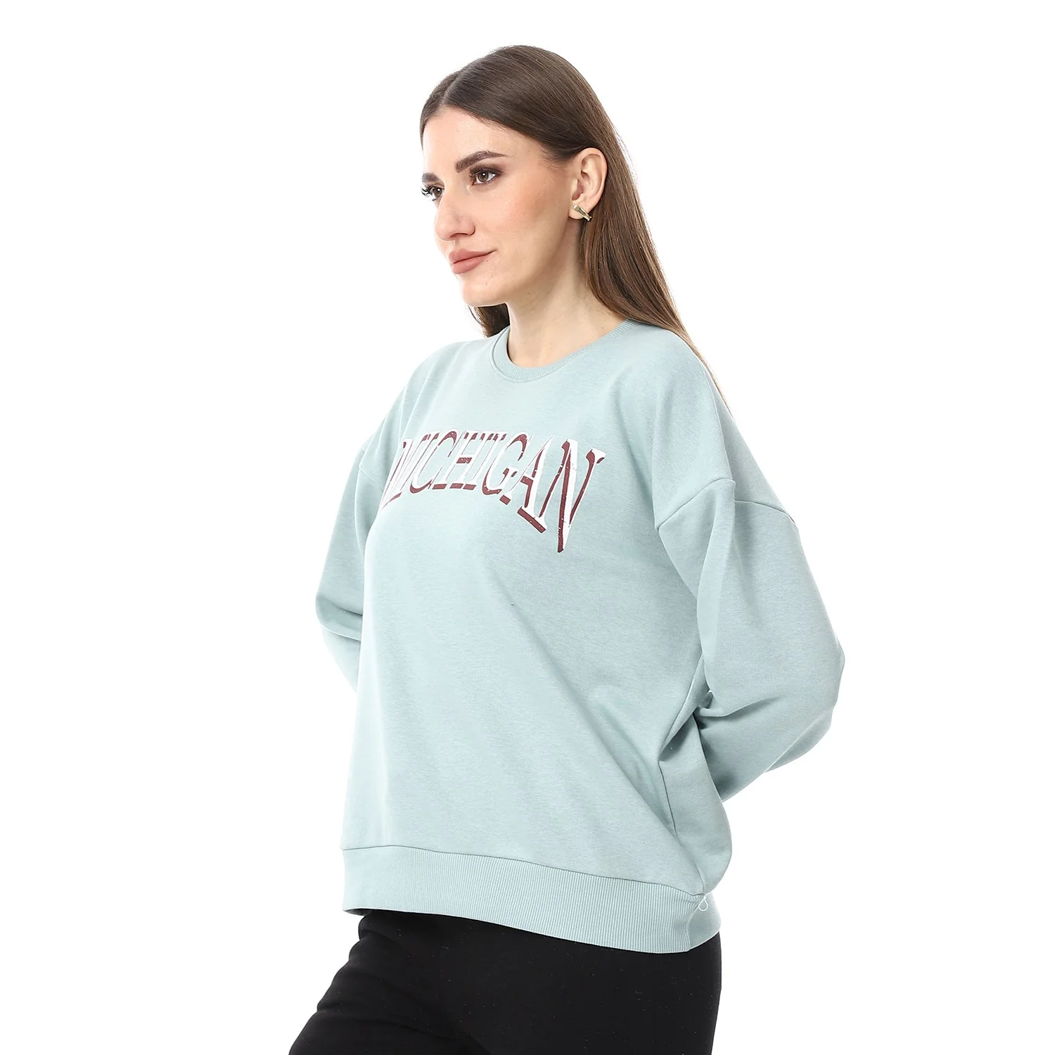Red Cotton Sweatshirt With Printed- Mint - Image 9