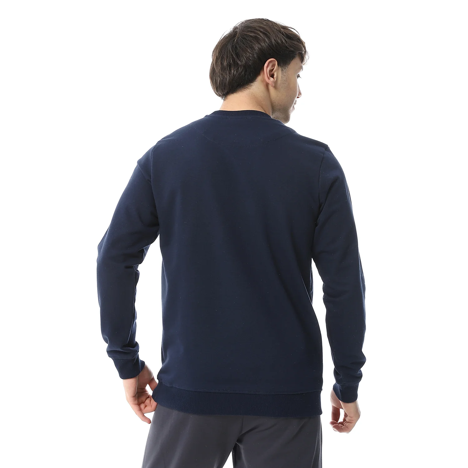 Red Cotton Sweatshirt With Printed- Navy - Image 2