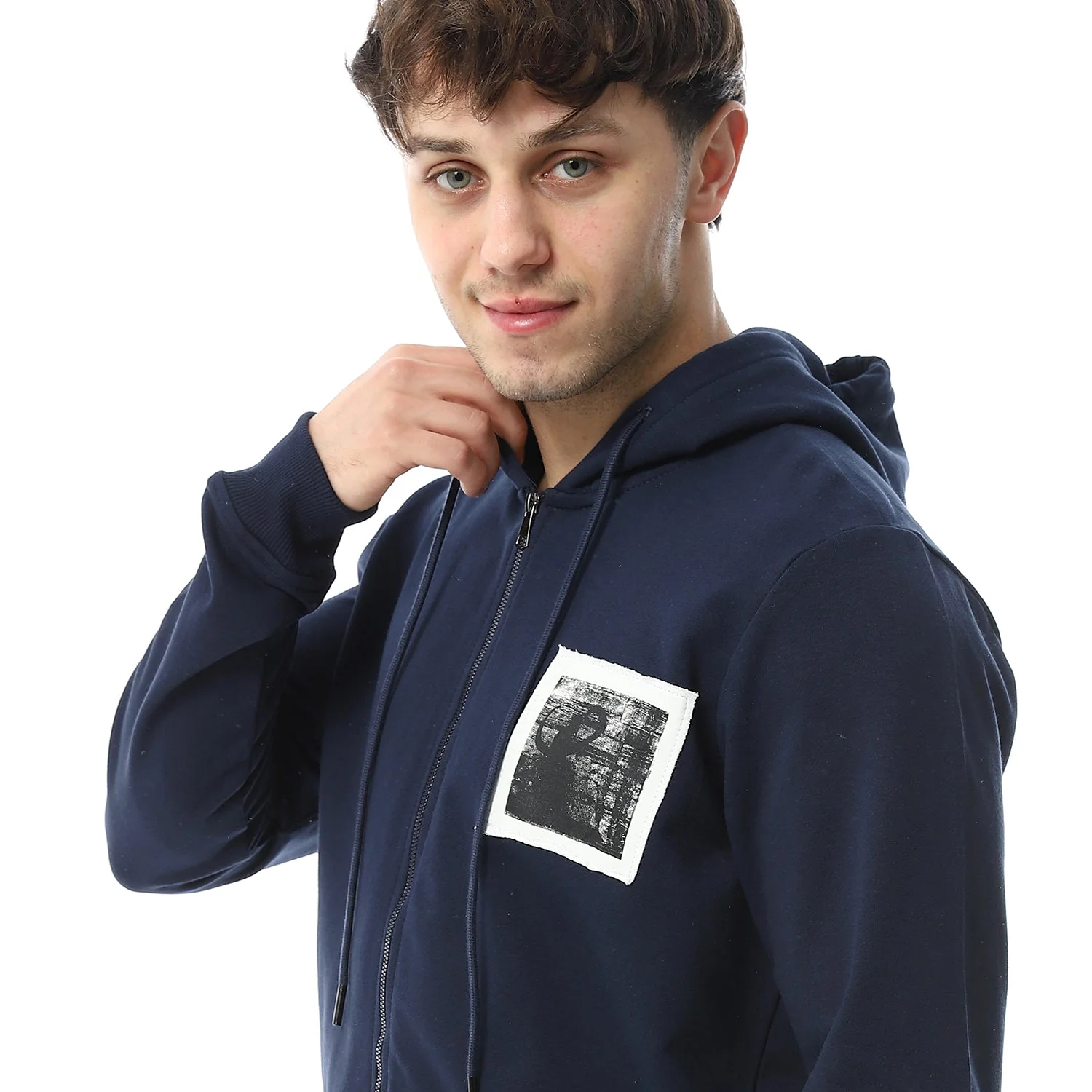 Red Cotton Sweatshirt With Printed- Navy - Image 10