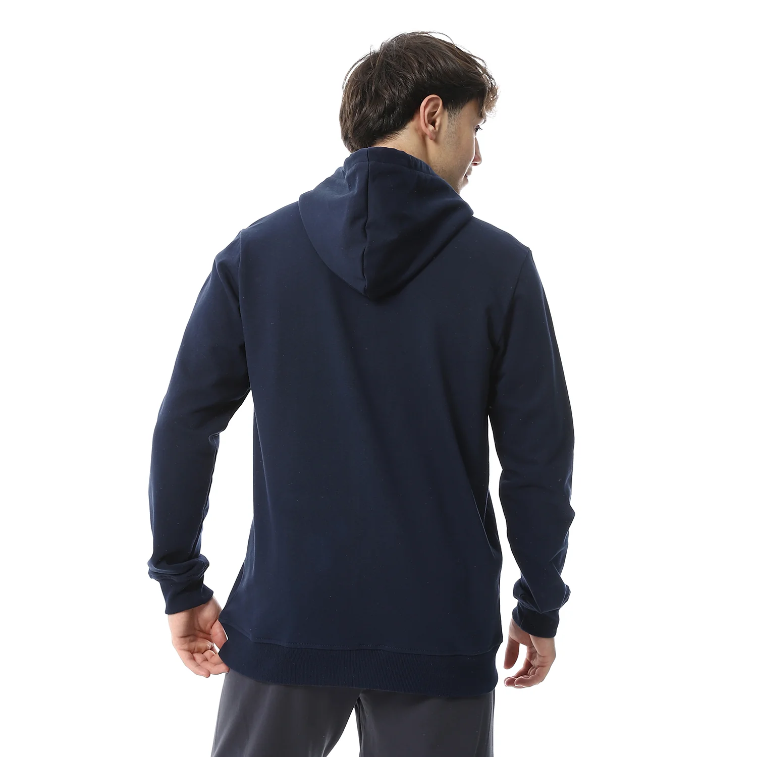 Red Cotton Sweatshirt With Printed- Navy - Image 3
