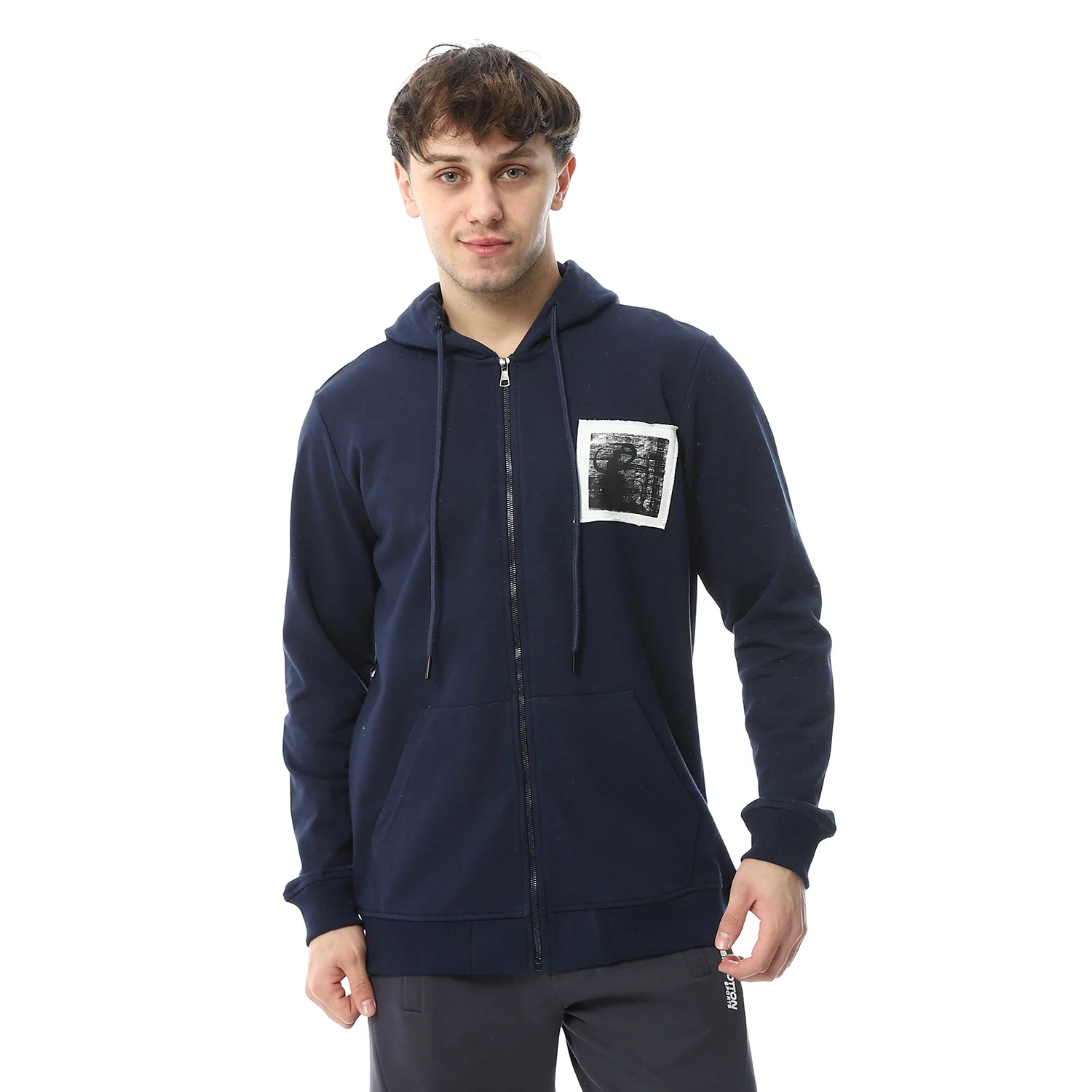 Red Cotton Sweatshirt With Printed- Navy - Image 9