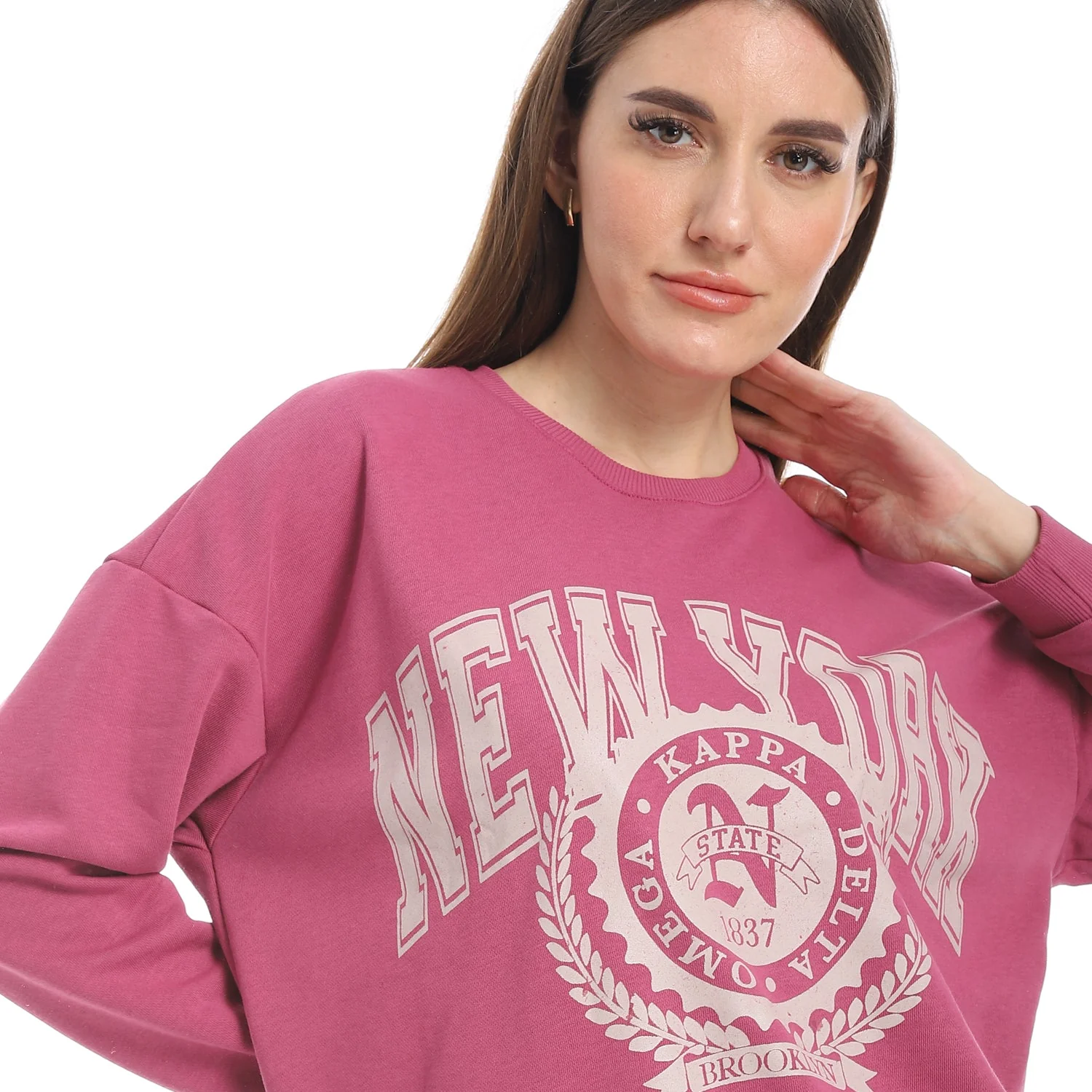 Red Cotton Sweatshirt With Printed-Purple - Image 11