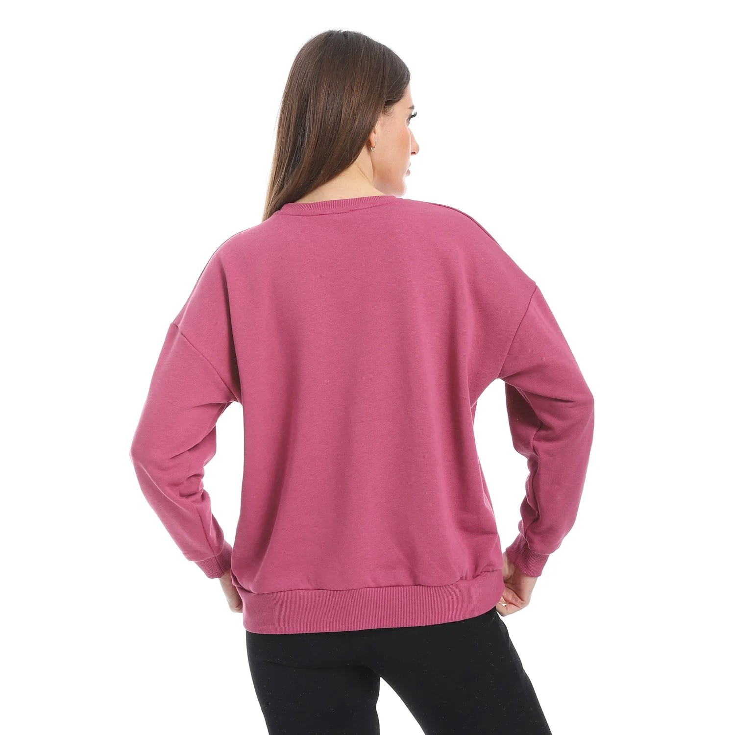 Red Cotton Sweatshirt With Printed-Purple - Image 6