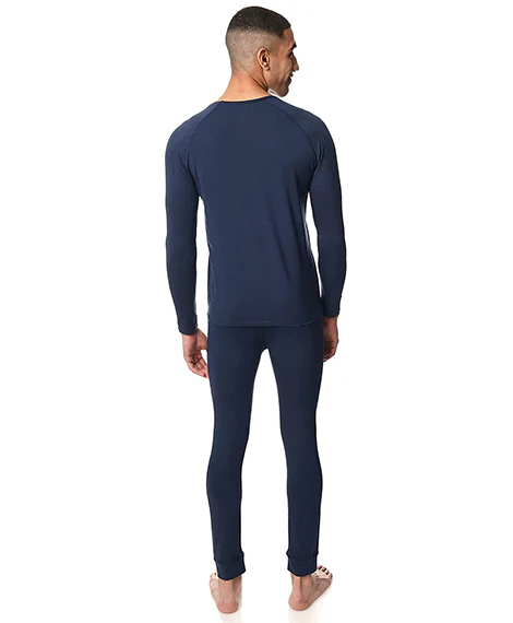 Red cotton Thermal Sets For Men - Navy - Image 2
