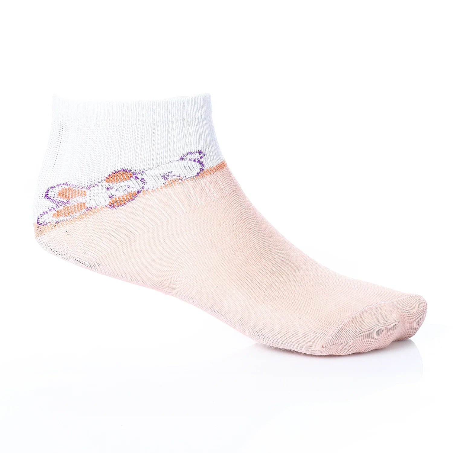 Socks For Girl - Simple, Elegant - Rose & white