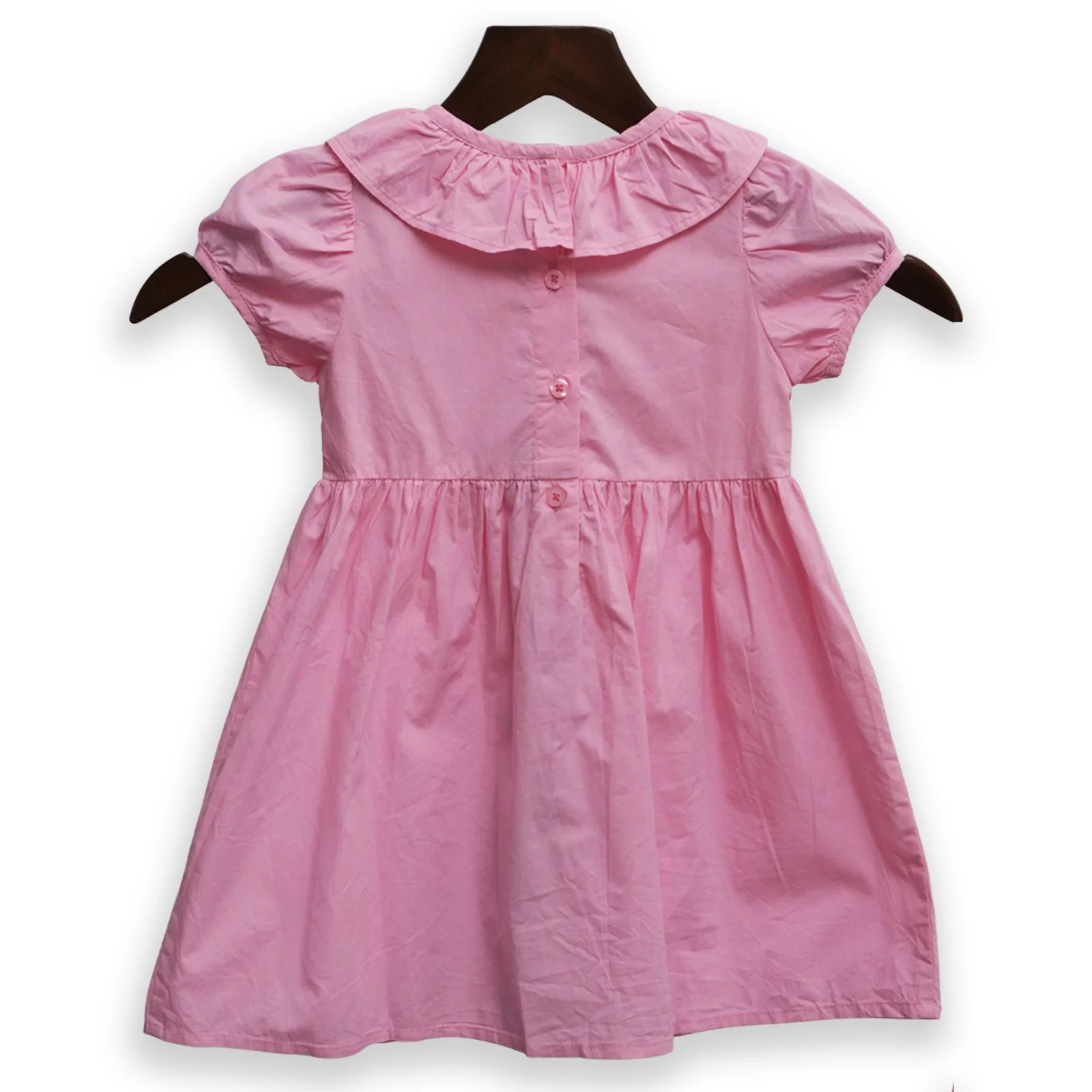 Sweet Pink Ruffle-Neck Summer Dress - Image 3