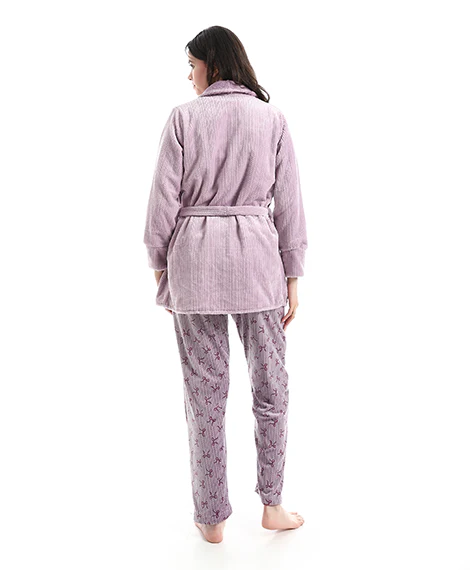 The Lavender 3-Piece Robe & Pajama Set - Image 3