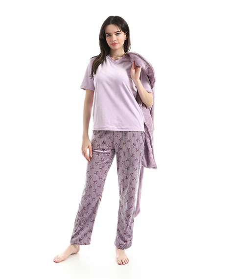 The Lavender 3-Piece Robe & Pajama Set - Image 4