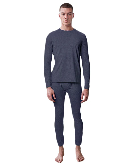 Red cotton Thermal Sets For Men - Navy & gray