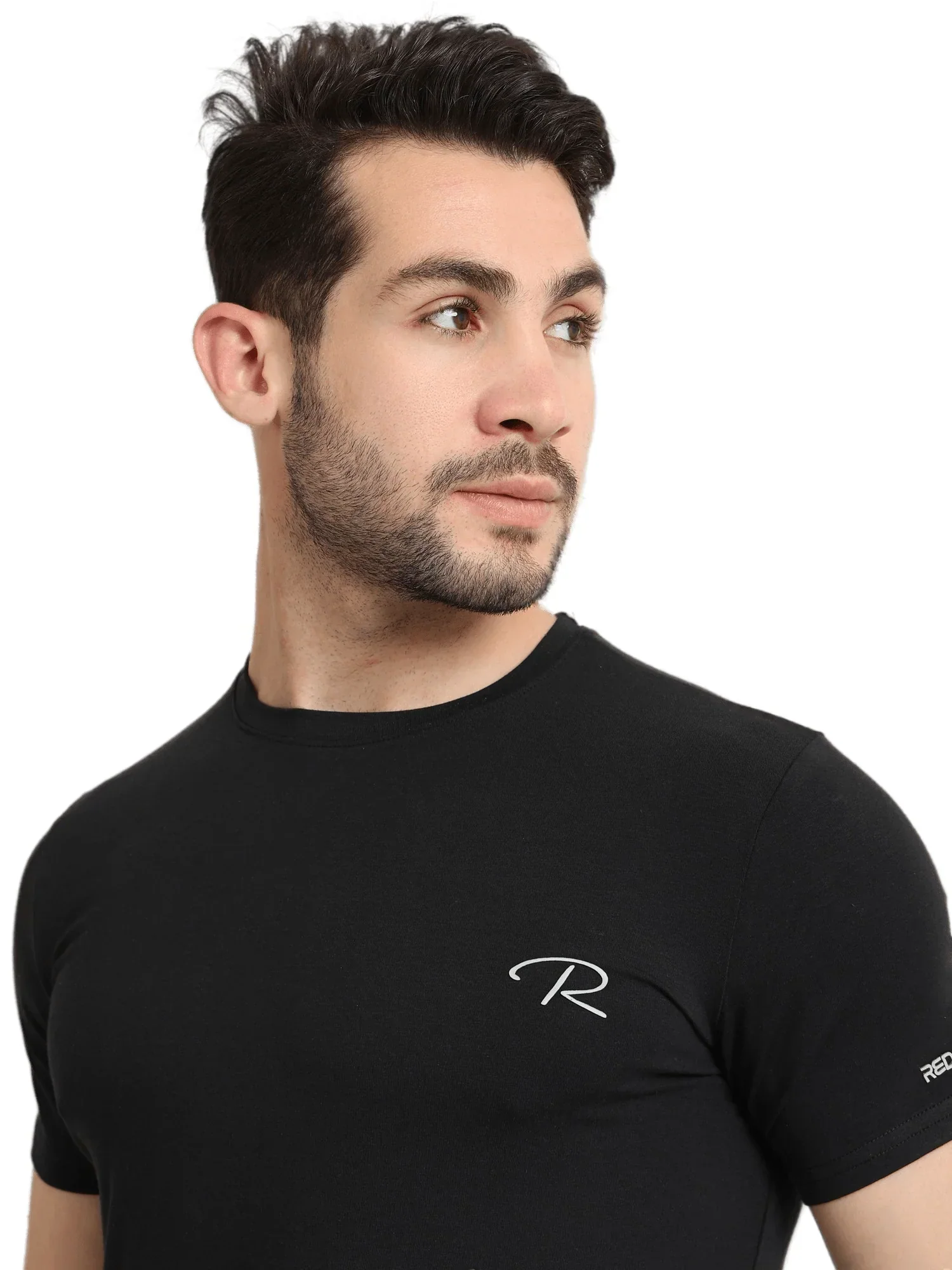 Undershirt For Men Short Sleeves Requral Fit - Black - Image 11