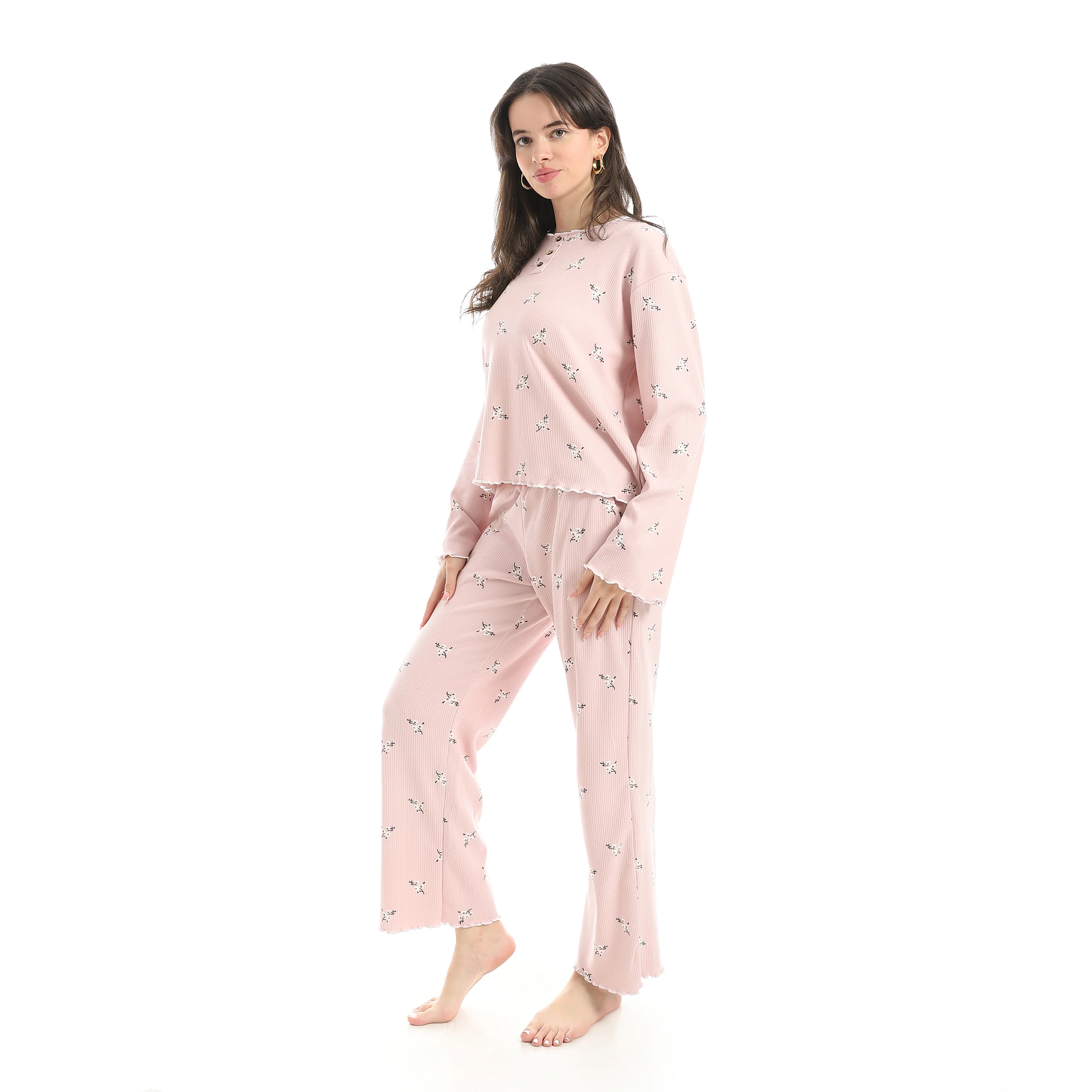 Woman Pajama Red Cotton - Image 2