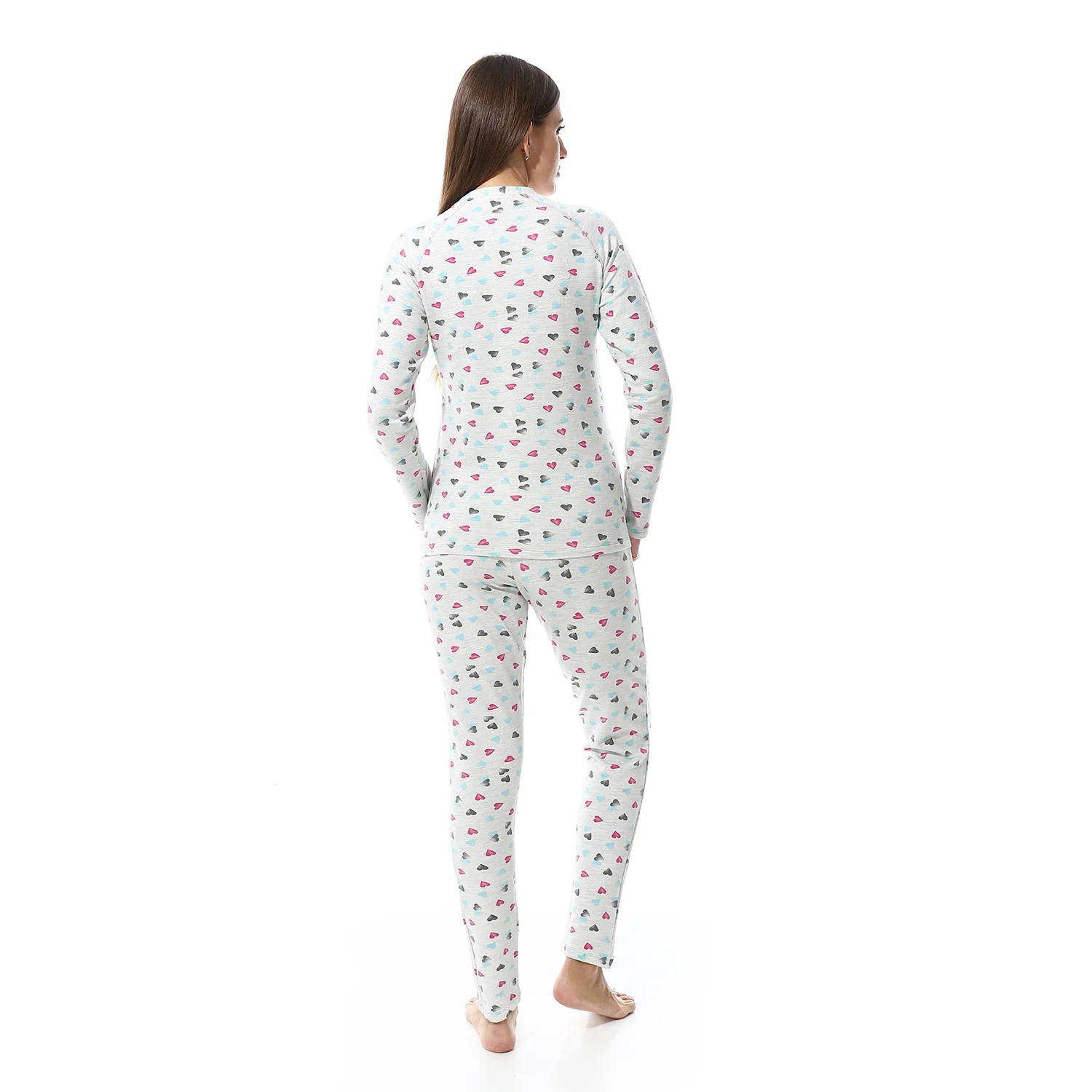 Women Printed Thermal Set Padded Inside - Gray - Image 2