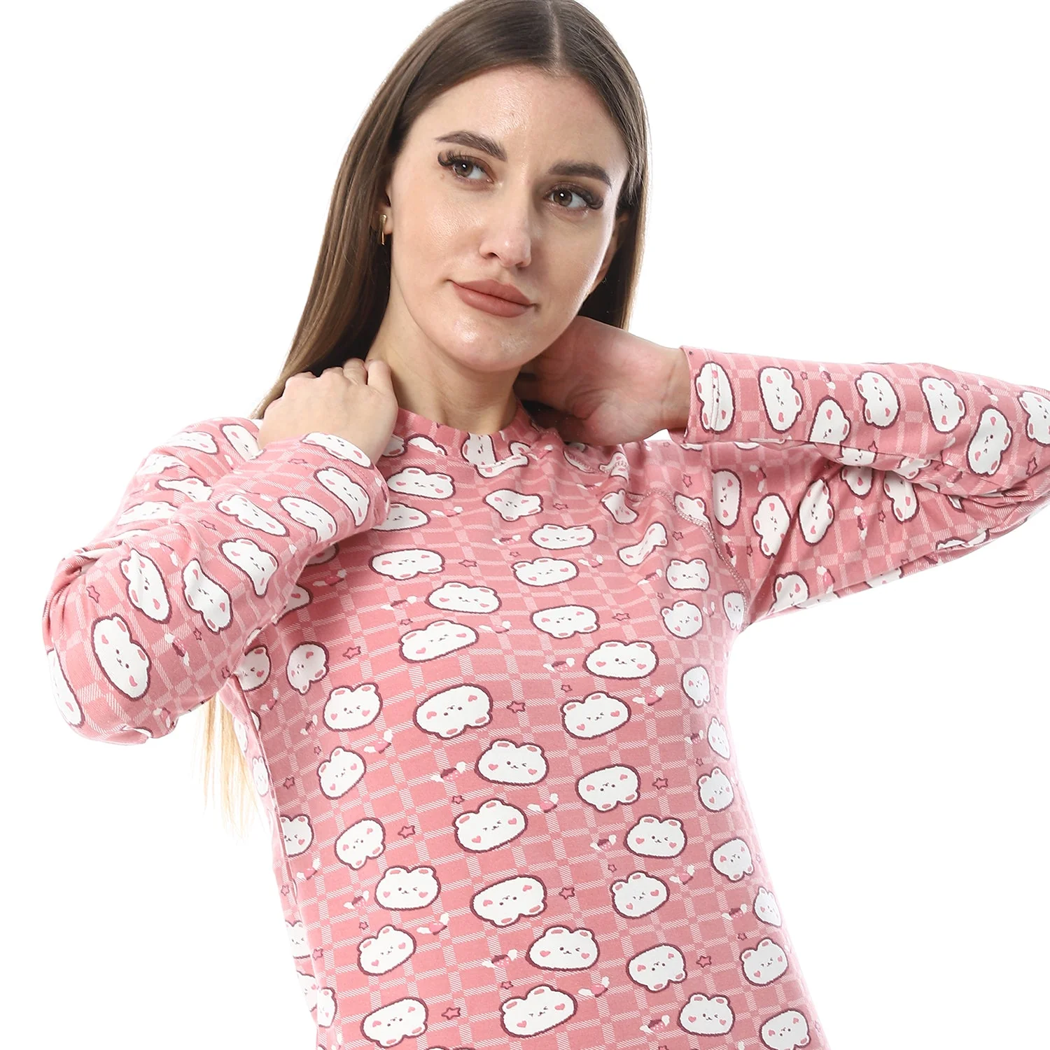 Women Printed Thermal Set Padded Inside - Rose - Image 10