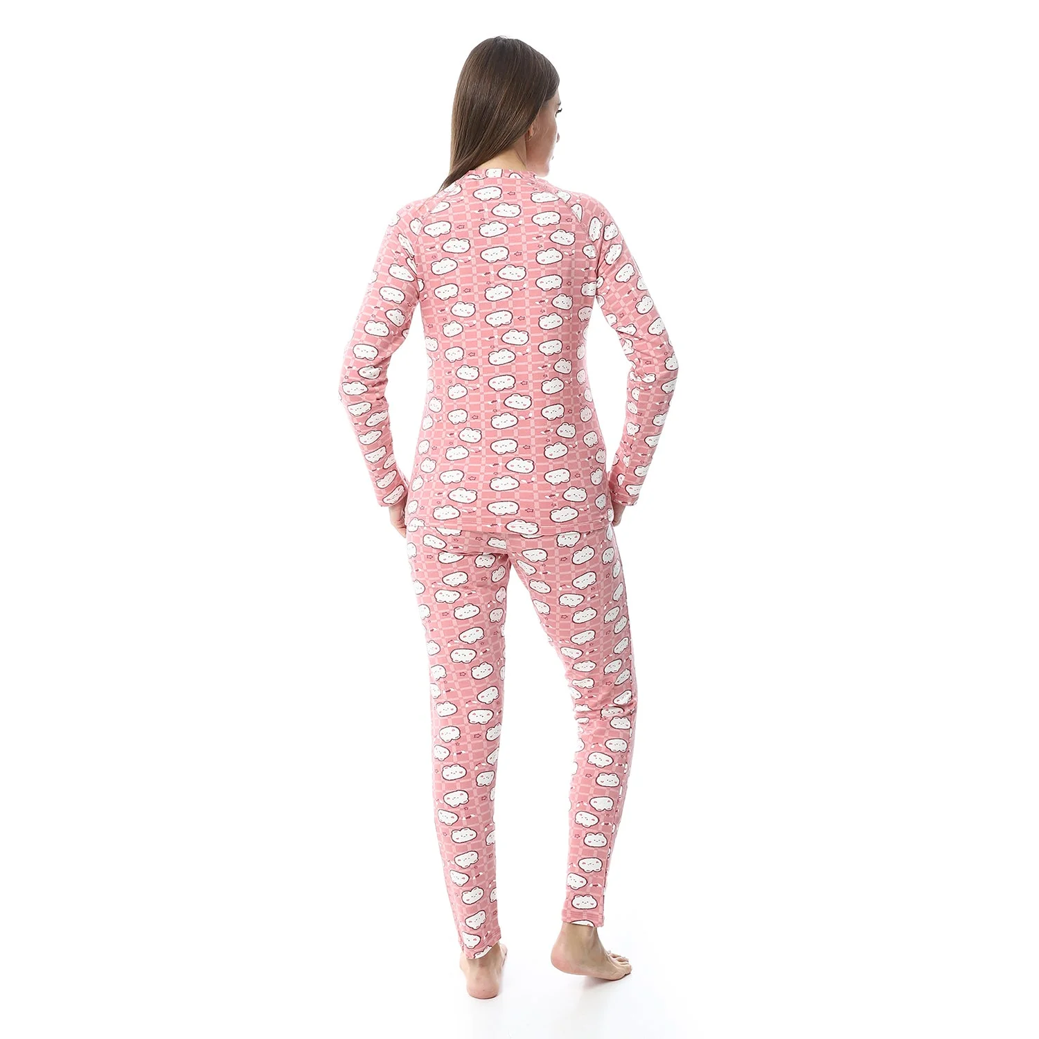 Women Printed Thermal Set Padded Inside - Rose - Image 5