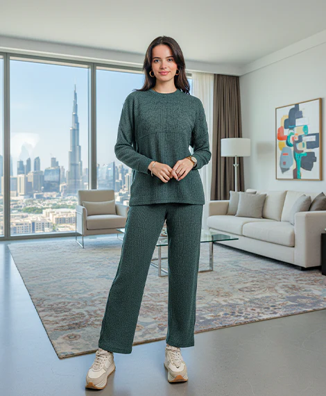 Women’s 2-Piece Pajama Set Red Cotton