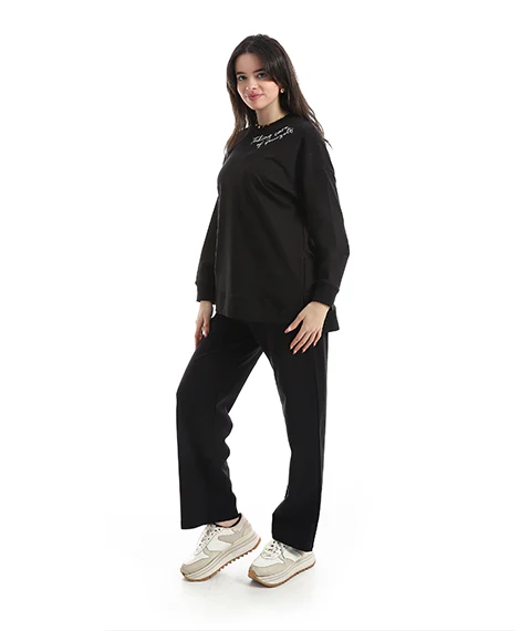 Women’s Essential Oversized Sweatshirt & Wide-Leg Pants Set - Image 3