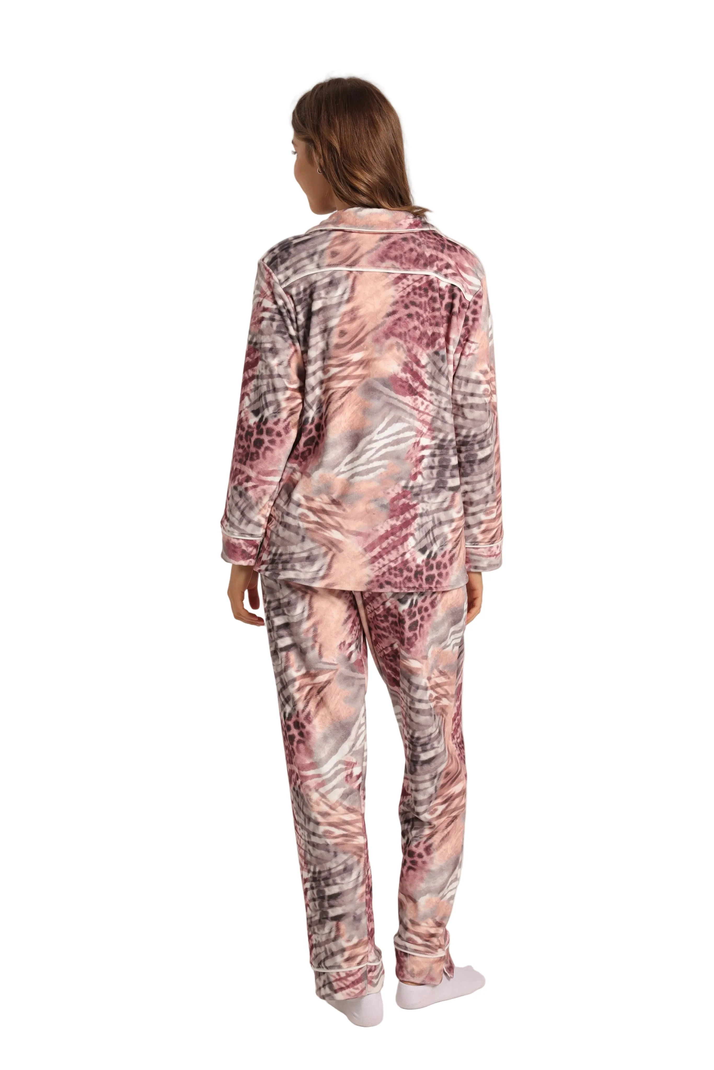 Women’s Printed Pajama Set – Soft & Comfortable Button-Up Sleepwear - Image 3
