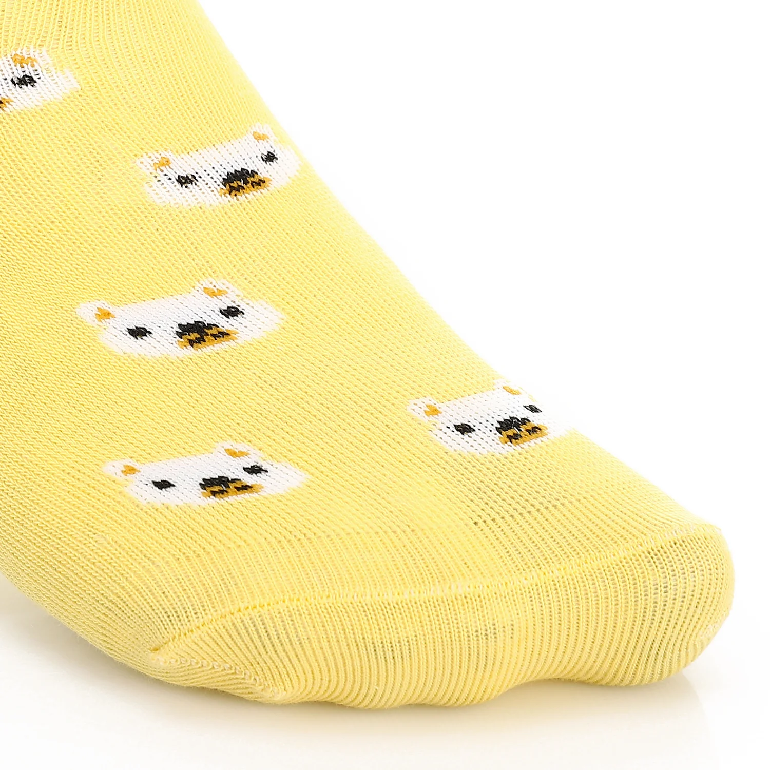 Women Socket Socks with Printed - Yellow - Image 2