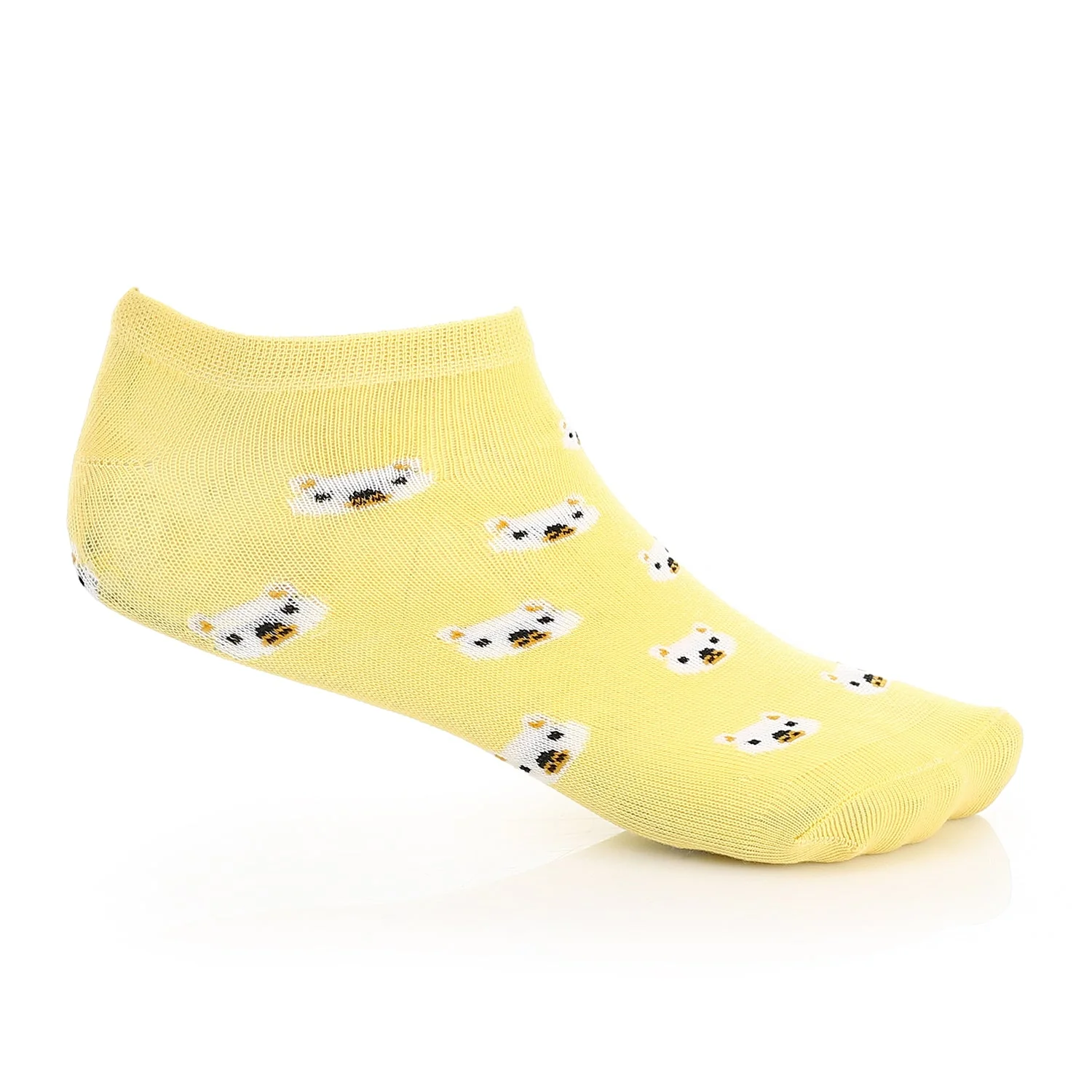 Women Socket Socks with Printed - Yellow - Image 3