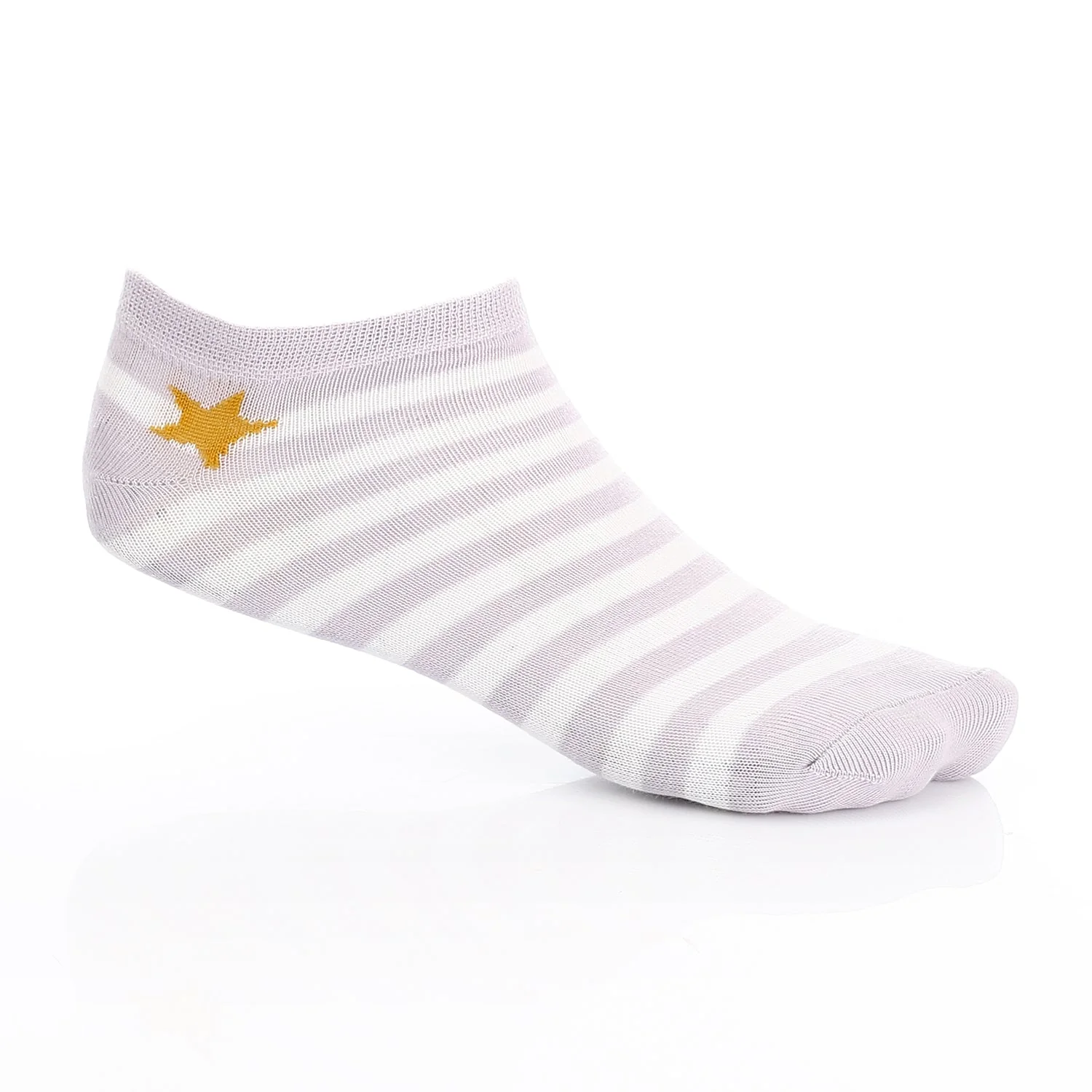 Womens No Show Socks -Purple & White - Image 3