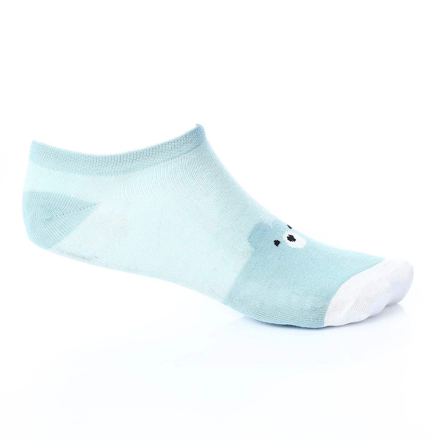 Womens No Show Socks With Drawings - Blue - Image 3