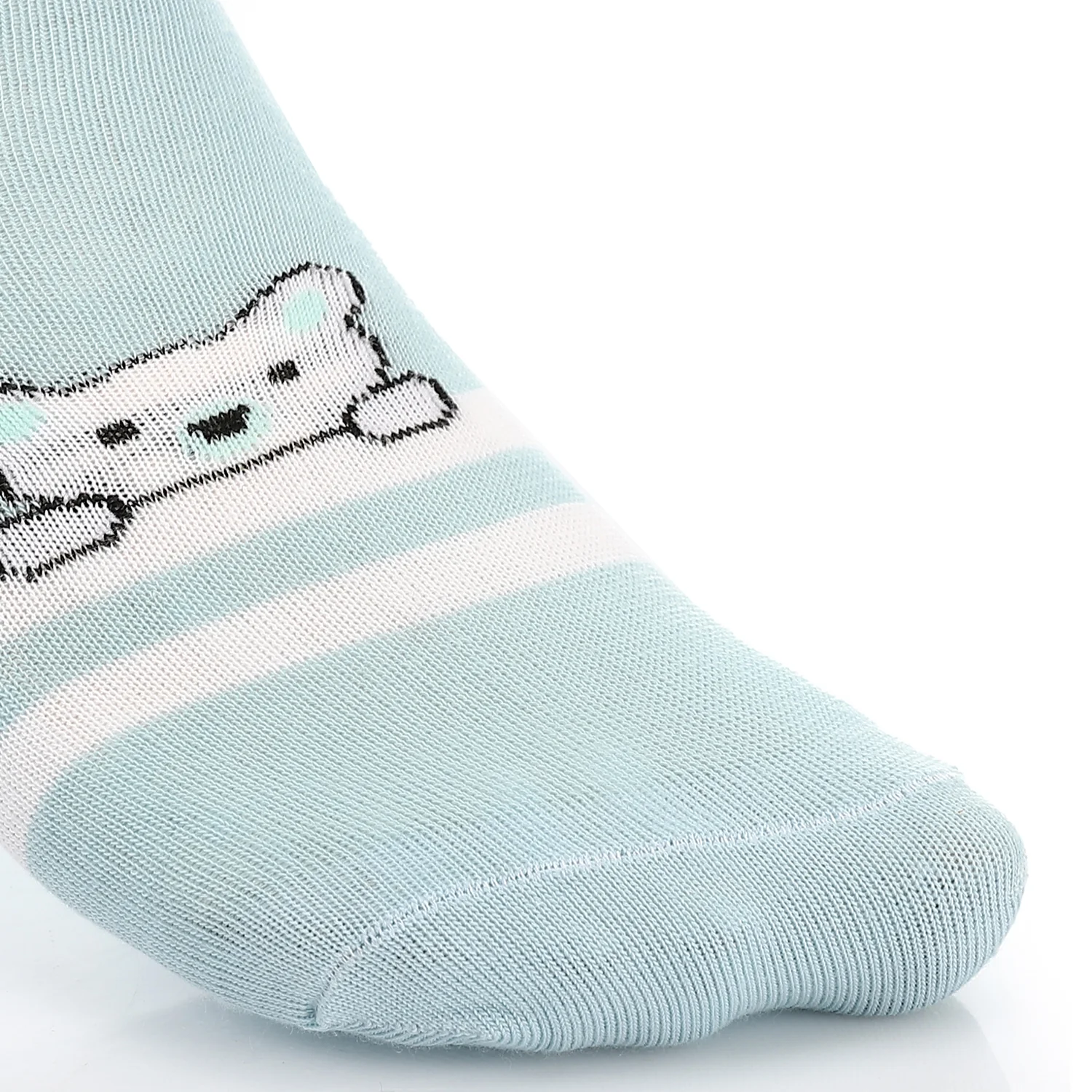 Womens No Show Socks With Drawings - Blue - Image 2