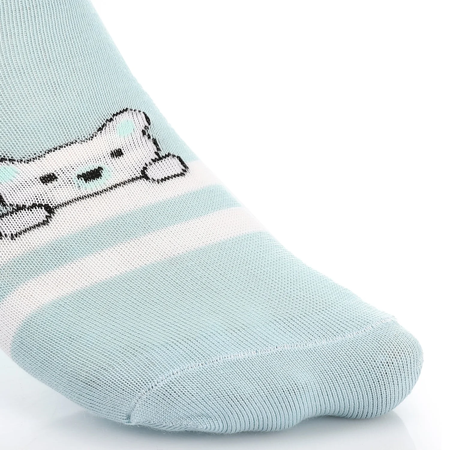 Womens No Show Socks With Drawings - Blue - Image 6