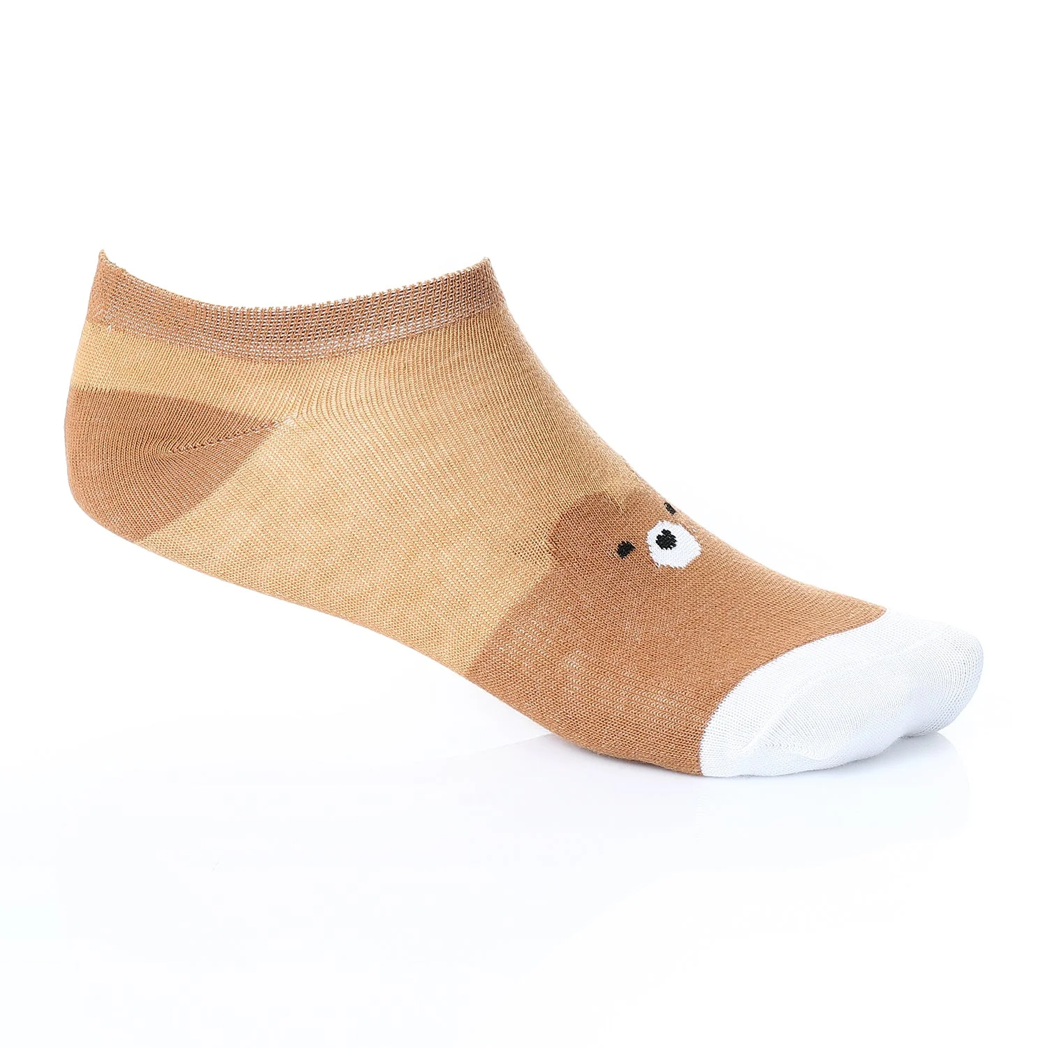 Womens No Show Socks With Drawings - Brown - Image 3