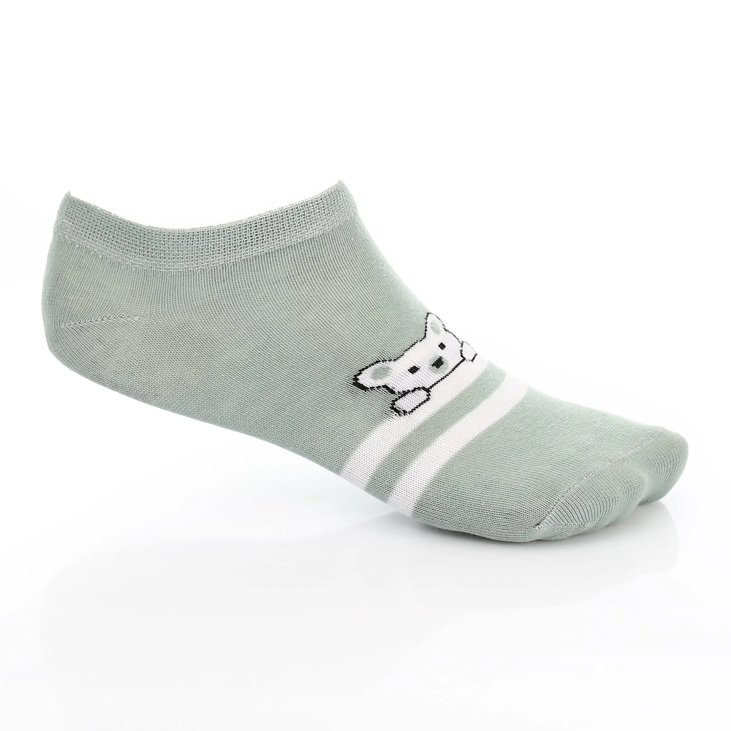 Womens No Show Socks With Drawings - Mint - Image 3