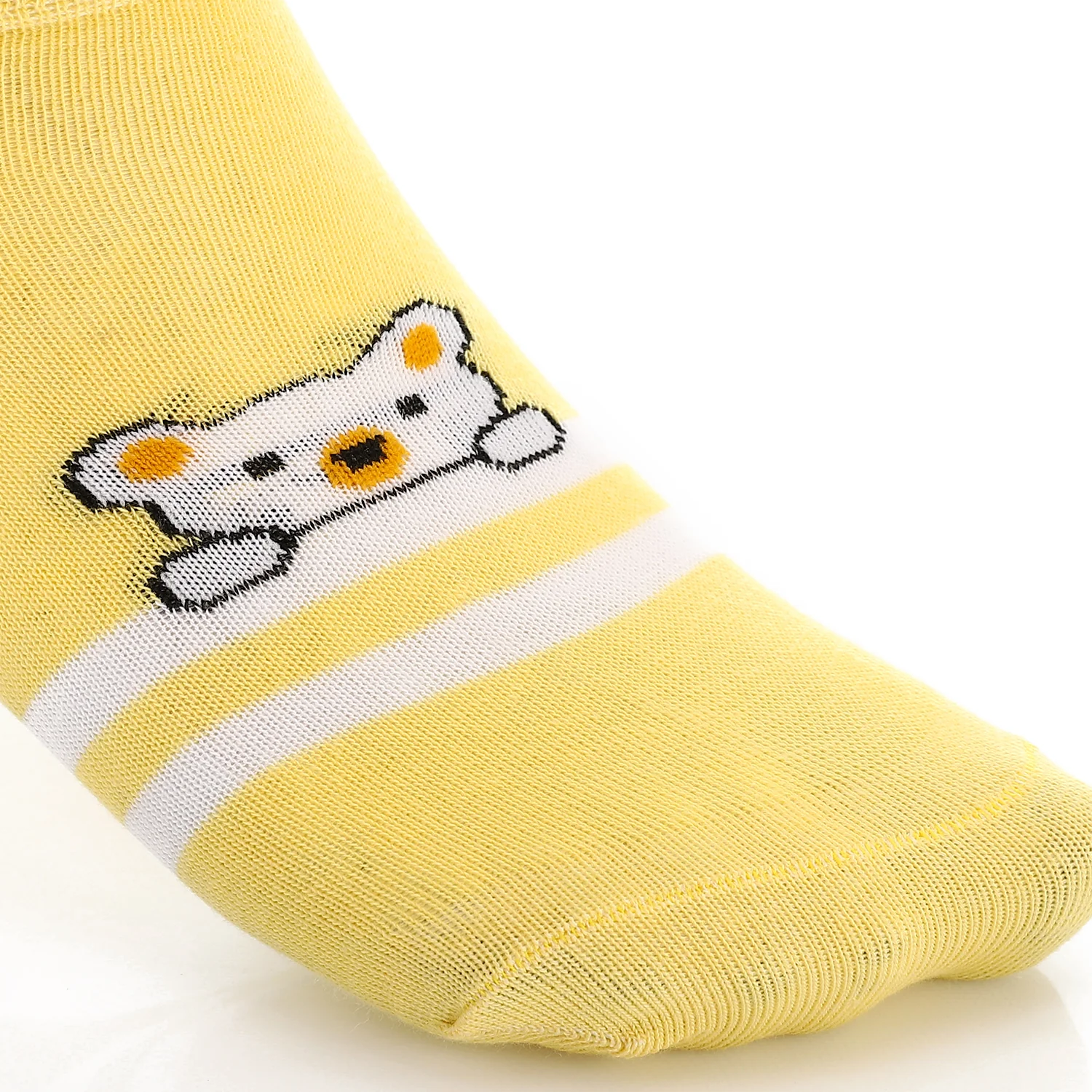 Womens No Show Socks With Drawings - Yellow - Image 2
