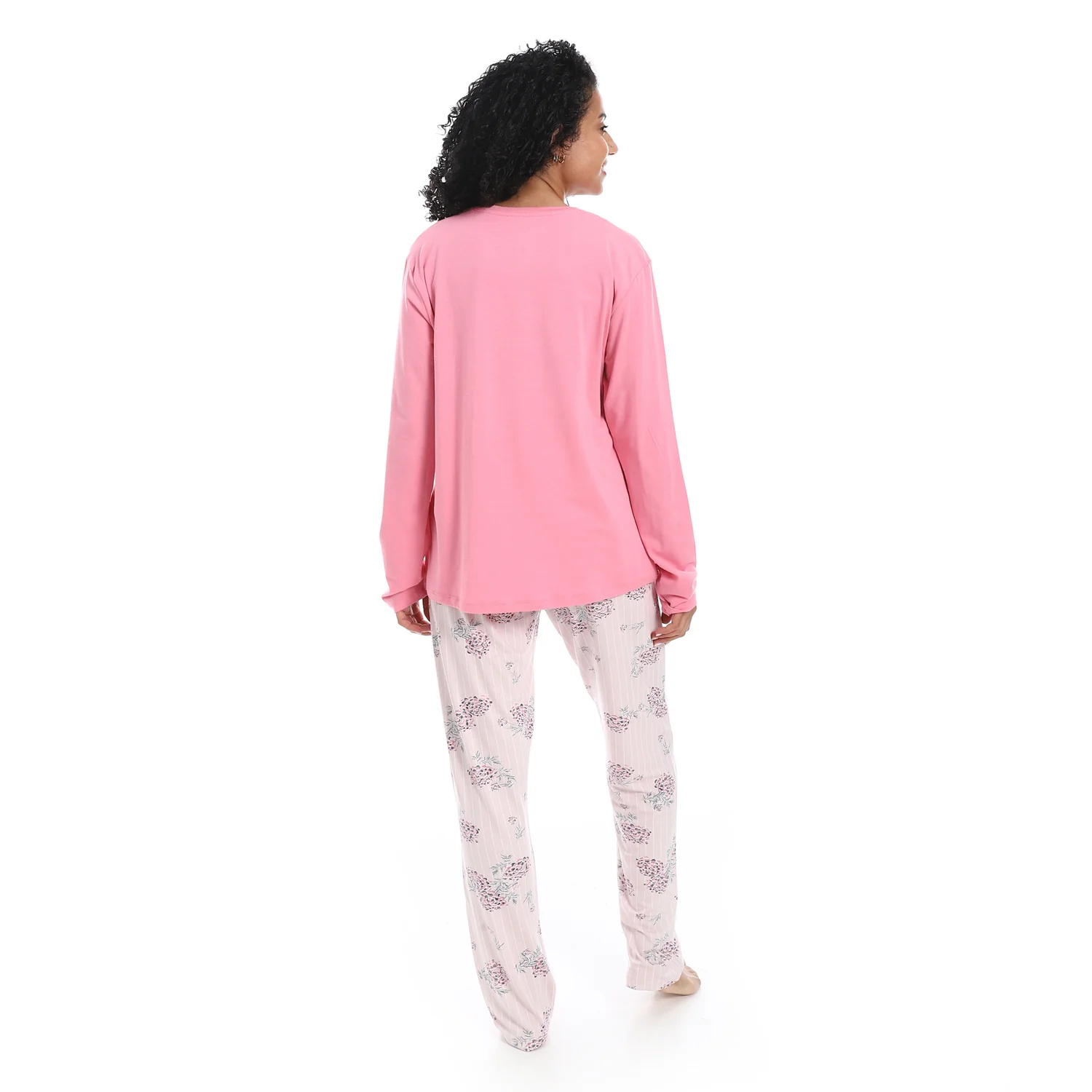 Women's Summer Pajama - Floral Pants - Rose - Image 2